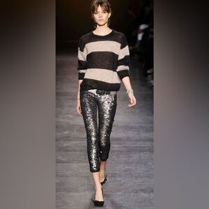 FREE People Women’s Size Small Jogger Drippy Knit Matte Charcoal Sequin Cropped